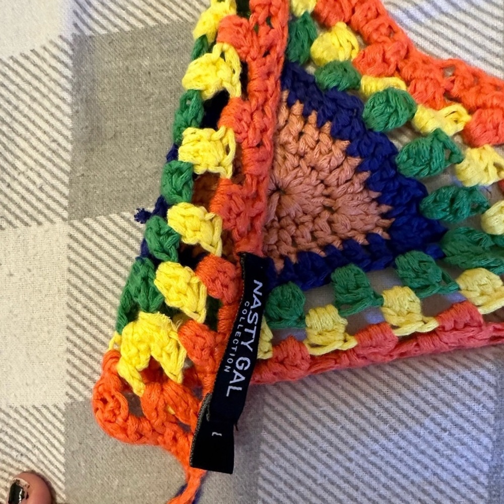 Nasty Gal Crochet Multi Color Tie Bikini - Picture 2 of 4